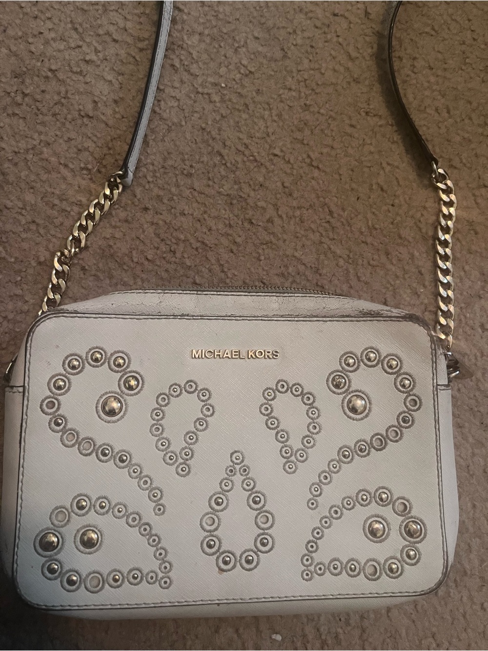 Michael Kors Jet Set Crossbody Paisley Studded Bag